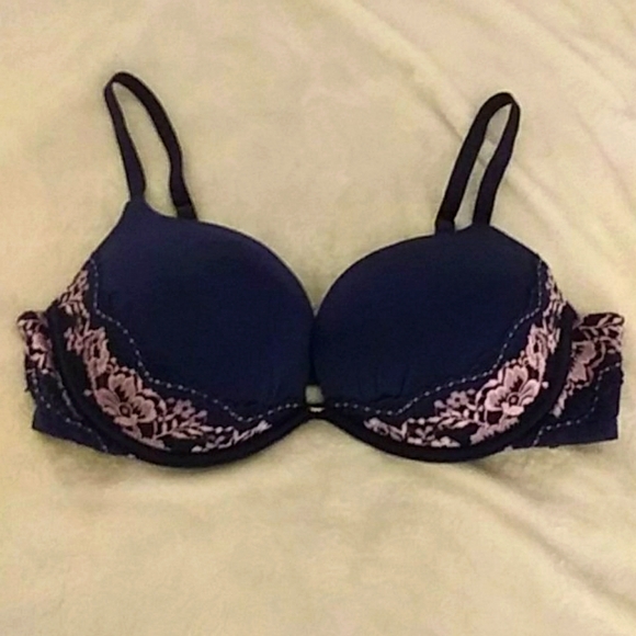 Victoria's Secret Push Up Navy Pink 38C NWOT - Picture 1 of 4
